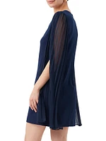 Celestina Cape-Sleeve Minidress