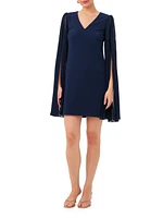 Celestina Cape-Sleeve Minidress