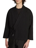 Pinstriped Cotton-Blend Jacket