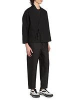 Pinstriped Cotton-Blend Jacket