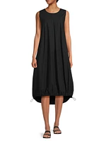 Otoba Poplin Drawcord Midi-Dress