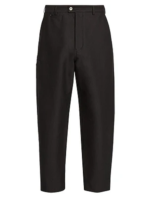 Cotton Flat-Front Pants