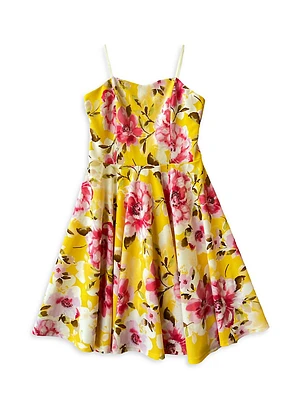 Girl's Fit-And-Flare Stretch-Knit Dress