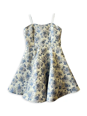 Girl's Fit-And-Flare Jacquard Dress