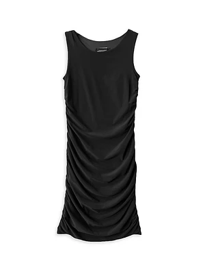Girl's Ruched Knit Minidress