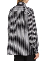 Striped Silk Boyfriend Shirt