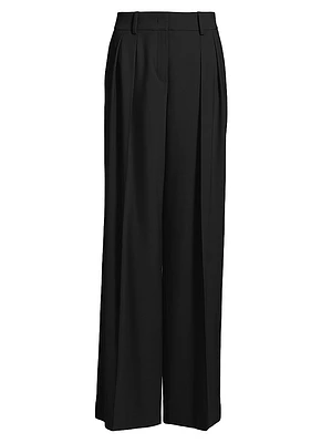 Pleated Wool Slouch Trousers