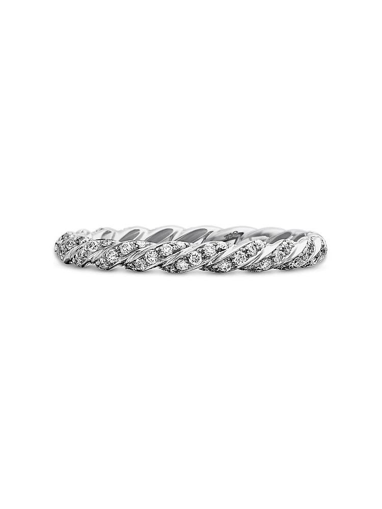 Pavé Petite Band Ring 18K White Gold