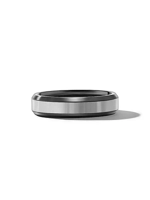 Beveled Band Ring Black Titanium
