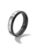 Beveled Band Ring Black Titanium
