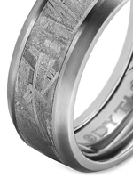 Beveled Band Ring Grey Titanium