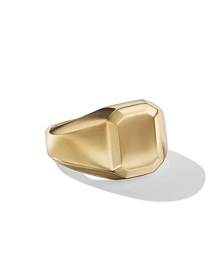 Deco Heirloom Signet Ring in 18K Yellow Gold, 17MM