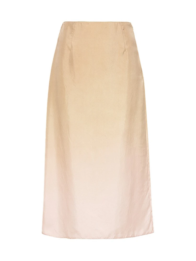 Gradient Twill Midi-Skirt