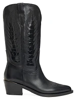 Whitney 55MM Crocodile-Embossed Leather Boots