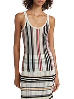 Striped Knit Scoopneck Tank Top