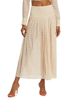 Kensington Silk Polka Dot Maxi Skirt