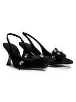 75MM Crystal-Embellished Satin Slingback Pumps