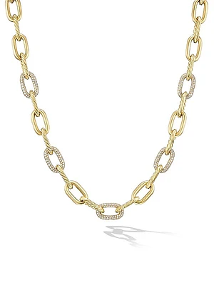 DY Madison Chain Necklace in 18K Yellow Gold with Diamonds