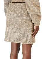 Wool-Blend Marled Miniskirt