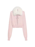 Sherpa Collar Wool Cardigan