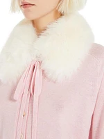 Sherpa Collar Wool Cardigan