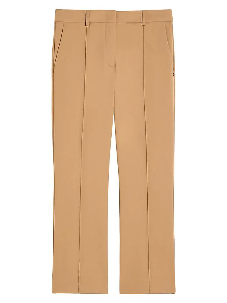 Cotton-Blend Tailored Crop Trousers