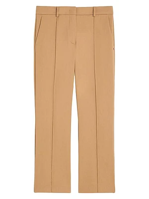 Cotton-Blend Tailored Crop Trousers