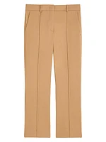 Cotton-Blend Tailored Crop Trousers