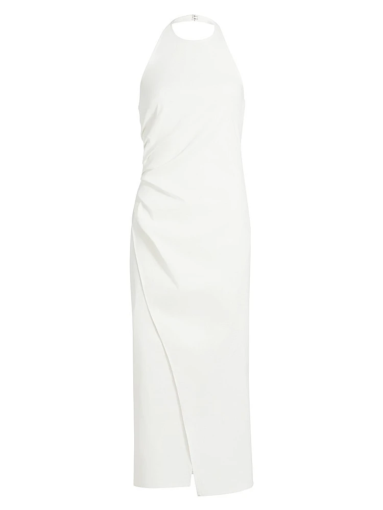 Sylvie Linen-Blend Wrap Midi-Dress