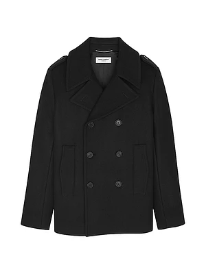 Double-Breasted Peacoat Wool
