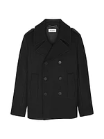 Double-Breasted Peacoat Wool