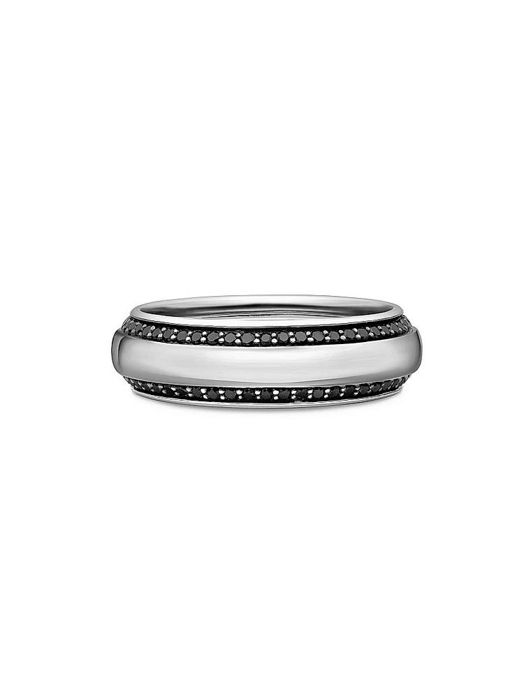 Beveled Band Ring 18K White Gold