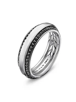 Beveled Band Ring 18K White Gold