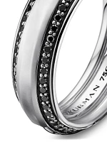 Beveled Band Ring 18K White Gold