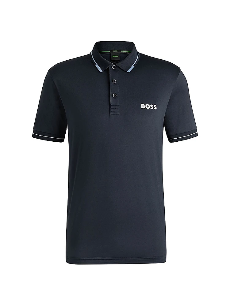 Slim-Fit Polo Shirt with Contrast Logos