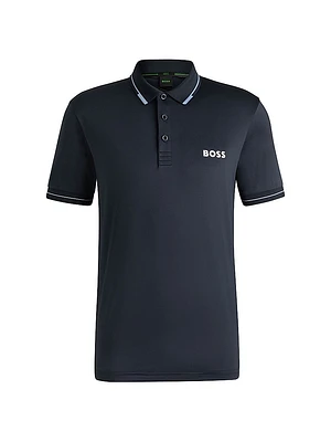 Slim-Fit Polo Shirt with Contrast Logos