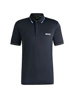 Slim-Fit Polo Shirt with Contrast Logos