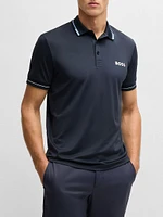 Slim-Fit Polo Shirt with Contrast Logos