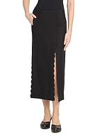 Scalloped Midi-Skirt