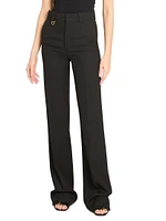 Wool High-Waisted Flare Trousers
