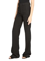 Wool High-Waisted Flare Trousers