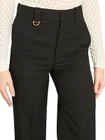 Wool High-Waisted Flare Trousers