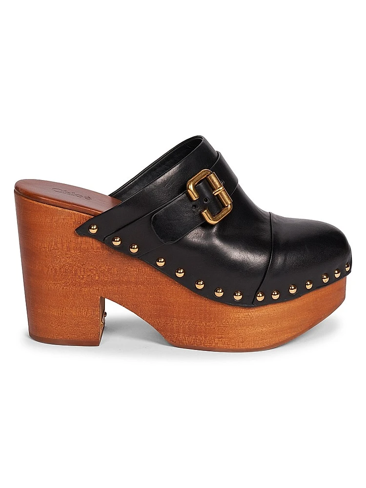 Jeannette 40MM Leather Clogs