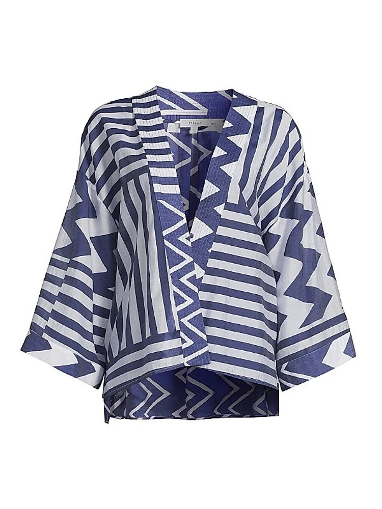 Patchwork Chevron Cover-Up Top