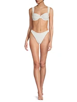 Margot Chevron Shimmer Bikini Bottoms