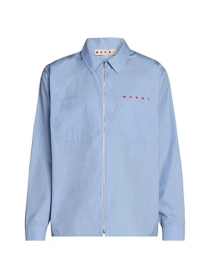 Cotton Zip-Front Shirt