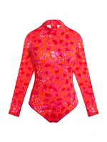 New Leopard Neoprene Rashguard Bodysuit