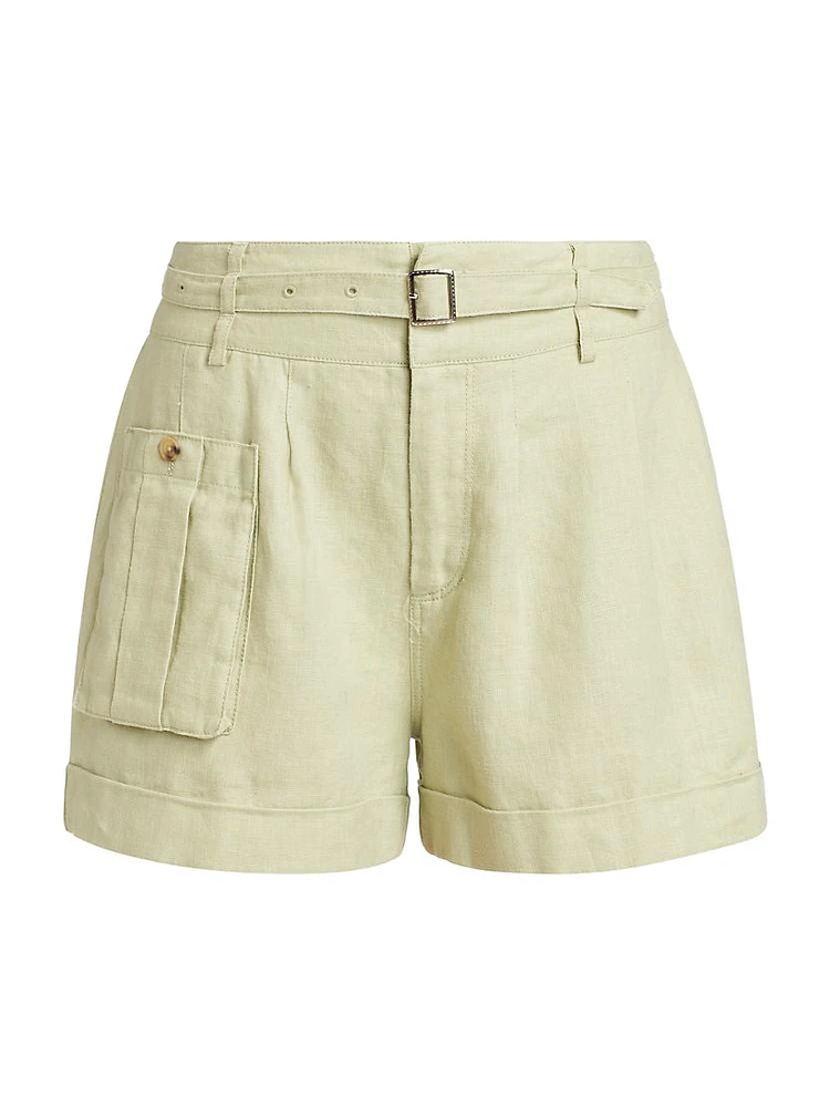 Linen High-Waisted Shorts