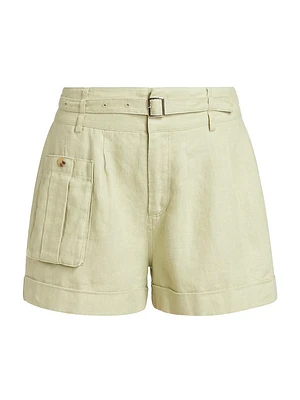 Linen High-Waisted Shorts