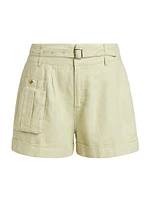 Linen High-Waisted Shorts